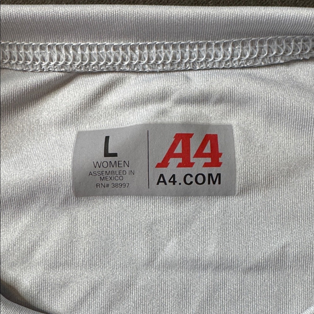 Women’s A4 Cooling Performance Long Sleeve T-Shirt Light Silver Size L NWOT - Picture 2 of 8